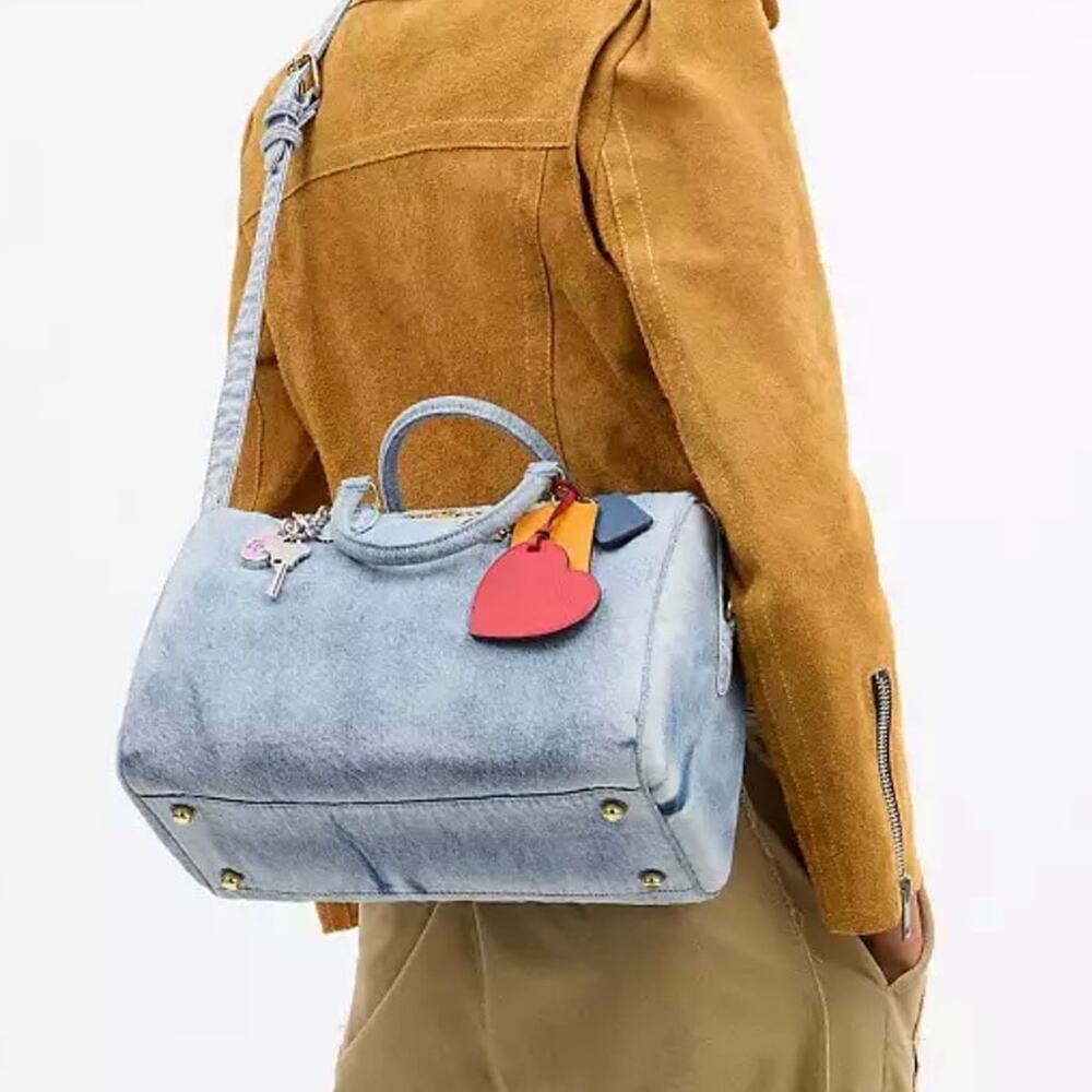NWT Coach Rowan Large Satchel In Loved Denim CDY75 - Picture 10 of 12